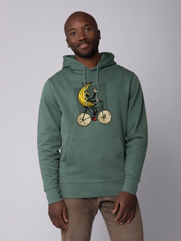 Watapparel Sweatshirt 'Banana Rider' in Groen: voorkant