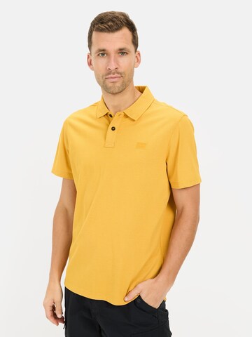 CAMEL ACTIVE Kurzarm Poloshirt aus reiner Baumwolle in Gelb: Vorderseite