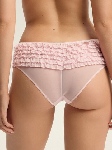 ESOTIQ - Panti 'Slip Afrill, zarte Rüschen, glatte Microfaser, transparent' en rosa