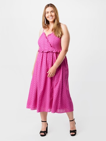 Selected Femme Curve Cocktail Dress 'Kosa' in Pink: front