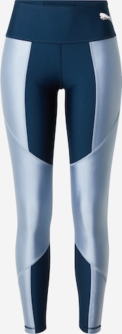 PUMA Skinny Workout Pants in Blue: front