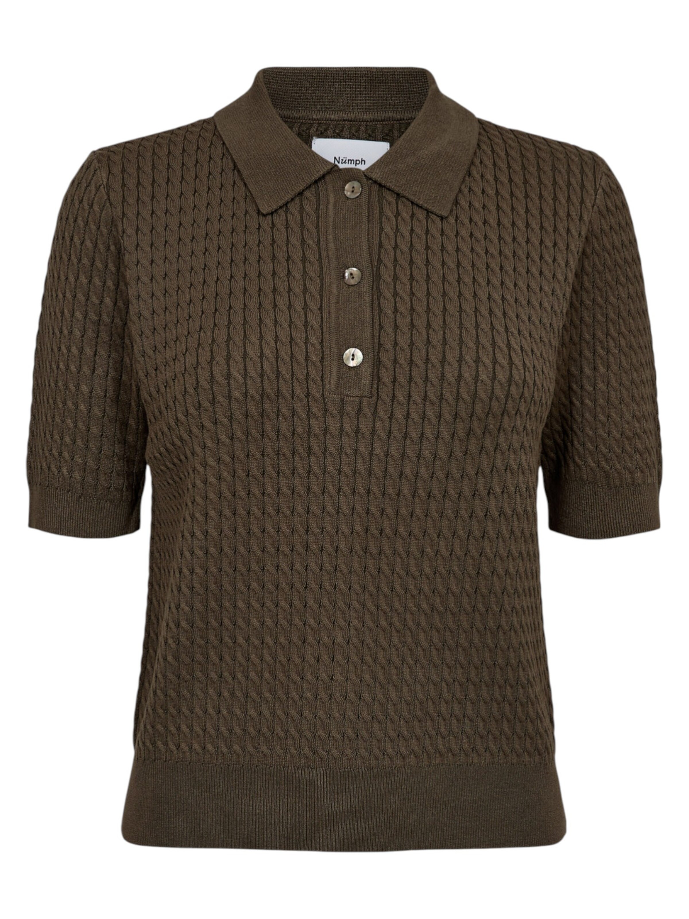 Pulover 'NUALETTE POLO' de la NÜMPH pe verde: față