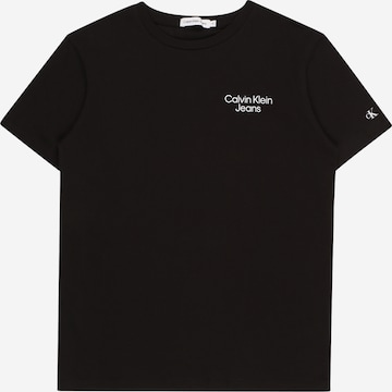 Tricou de la Calvin Klein Jeans pe negru: față