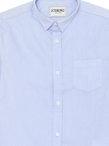 ICEBERGS Regular fit Button Up Shirt 'IC3 PINS' in Blue