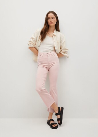 MANGO Bootcut Jeans i pink