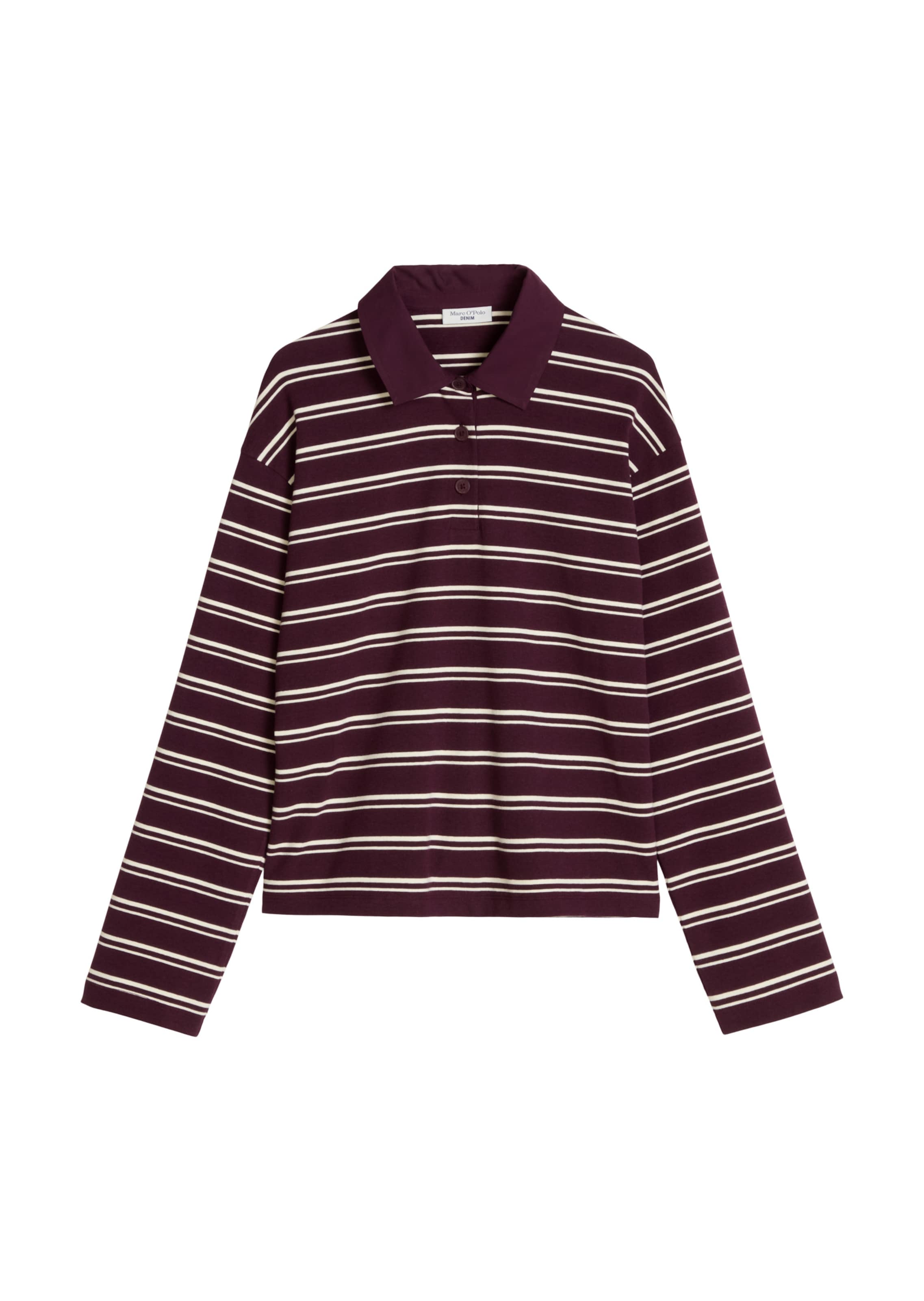 Marc O'Polo DENIM Poloshirt in XXS in weinrot / wollweiß, Produktansicht