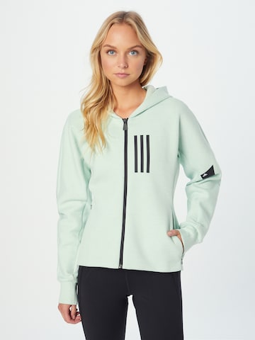 ADIDAS SPORTSWEAR Athletic Zip-Up Hoodie 'Mission Victory  Fit ' in Green: front