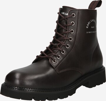 Karl Lagerfeld Lace-up boots 'Maison' in Brown: front