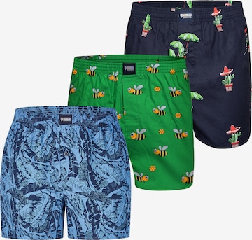 Boxers ' Motiv Mix ' Happy Shorts en bleu : devant
