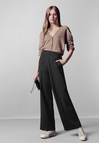 Street One Studio Wide Leg Bügelfaltenhose in Schwarz
