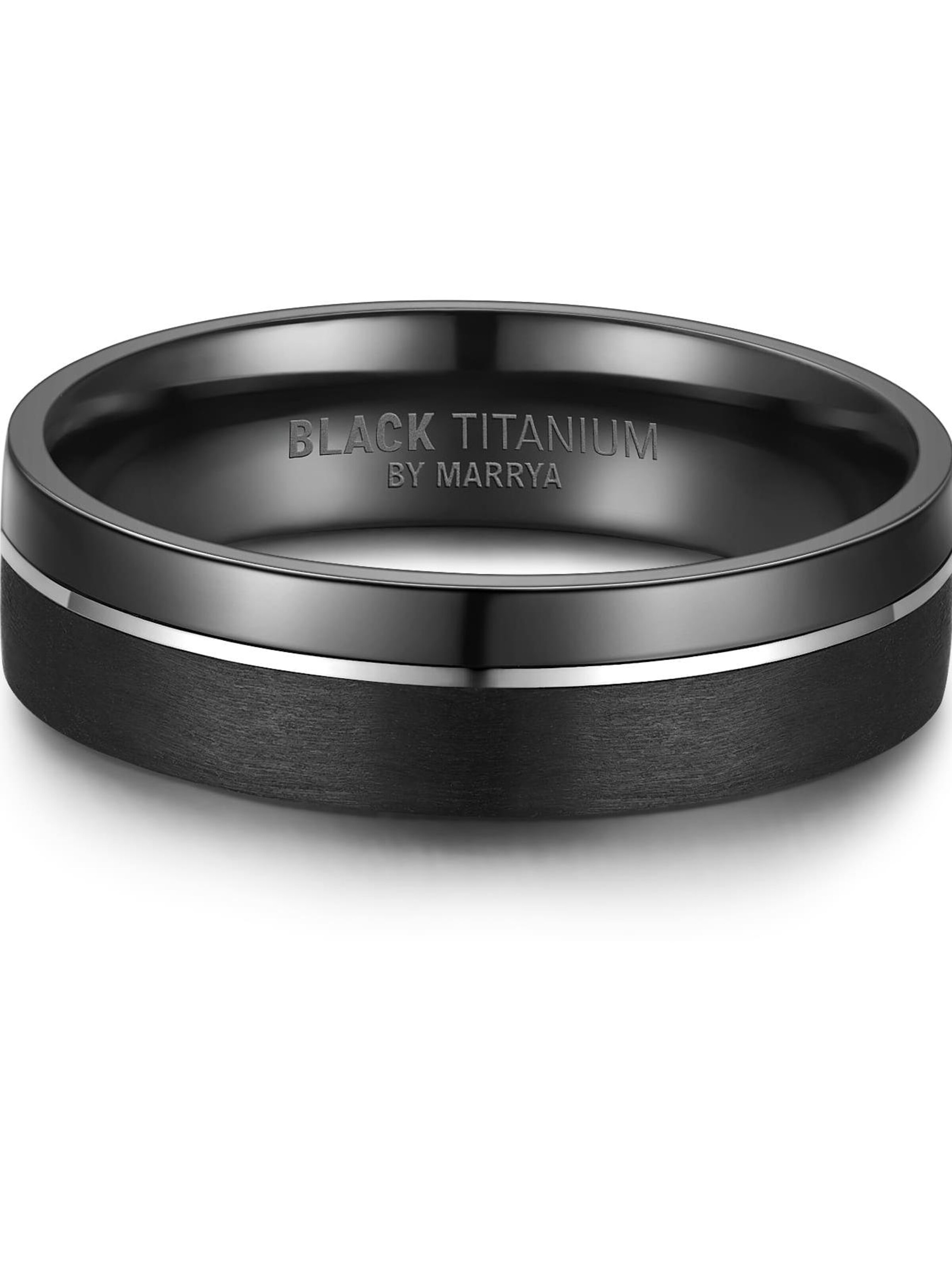 MARRYA Ring 'MARRYA Ehering BT-07 aus Black Titanium' in Grey
