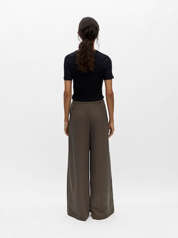 OBJECT Wide leg Broek 'OBJSaga' in Bruin