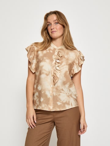 Haut ' PCHallie Shirt ' Peppercorn en beige : devant