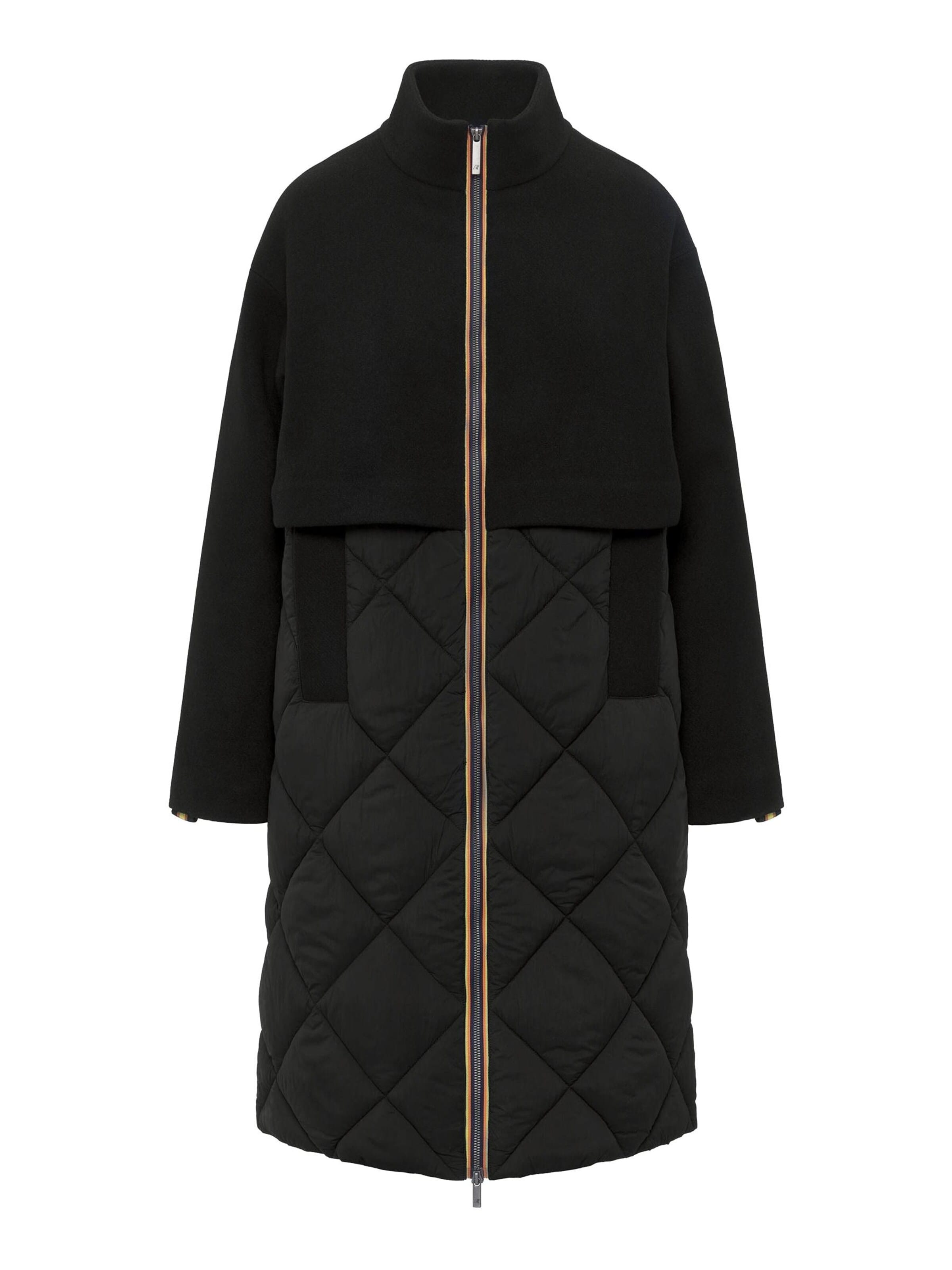 K-Way Winter jacket 'K-WAY MINDY WOOL NYLON WARM GIUBBOTTO' in Black: front