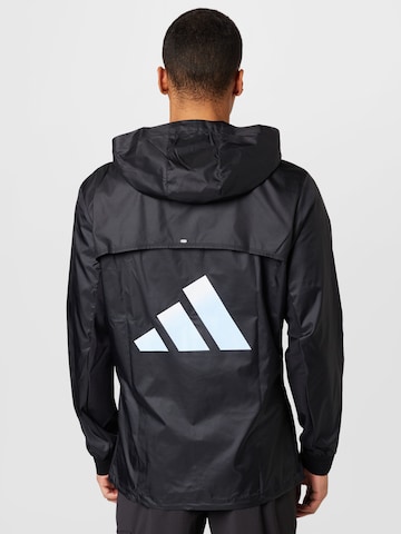 ADIDAS PERFORMANCE Αθλητικό μπουφάν 'Run Icons 3 Bar Logo' σε μαύρο