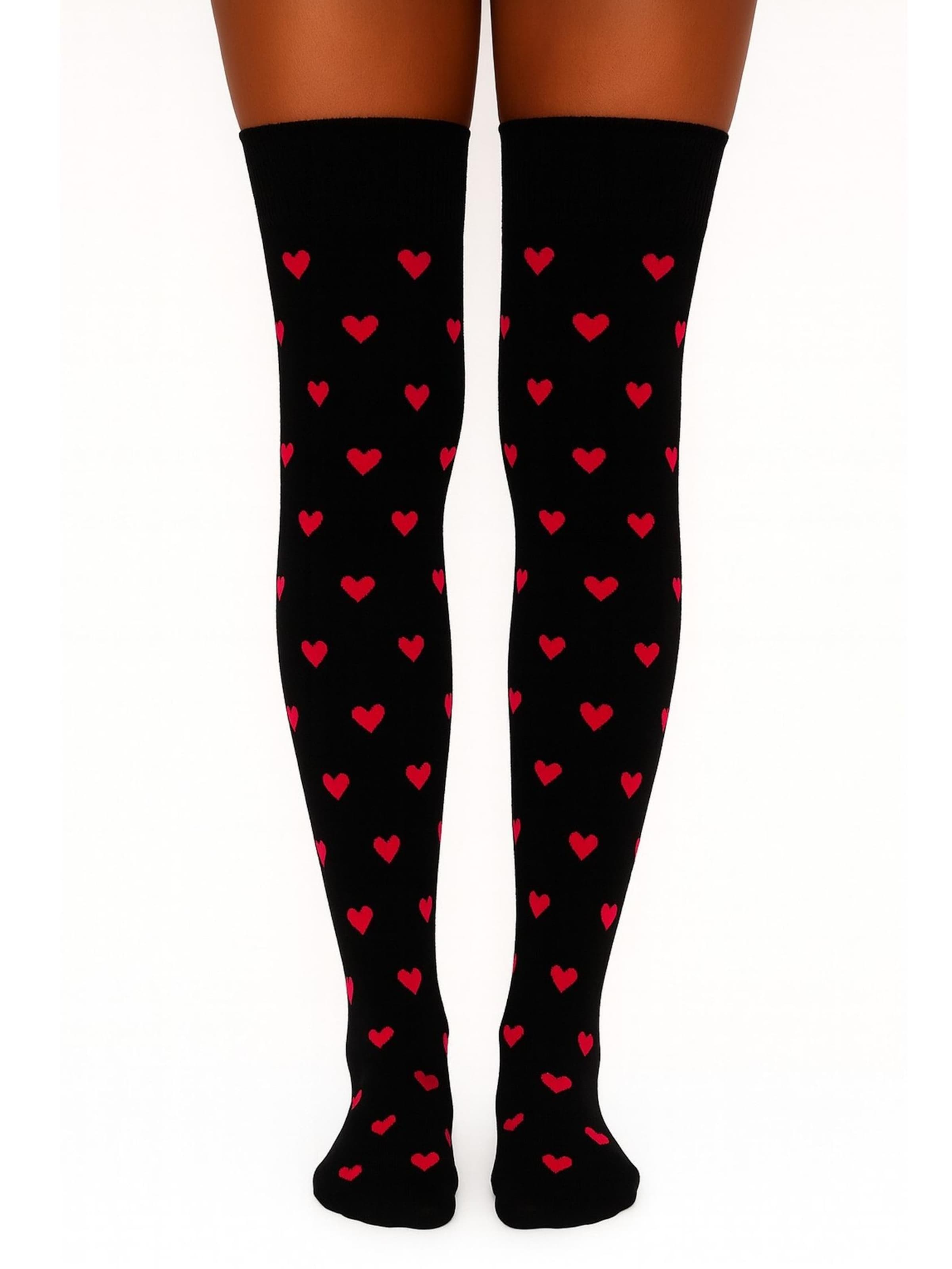 Lycille Over the Knee Socks in Black: front