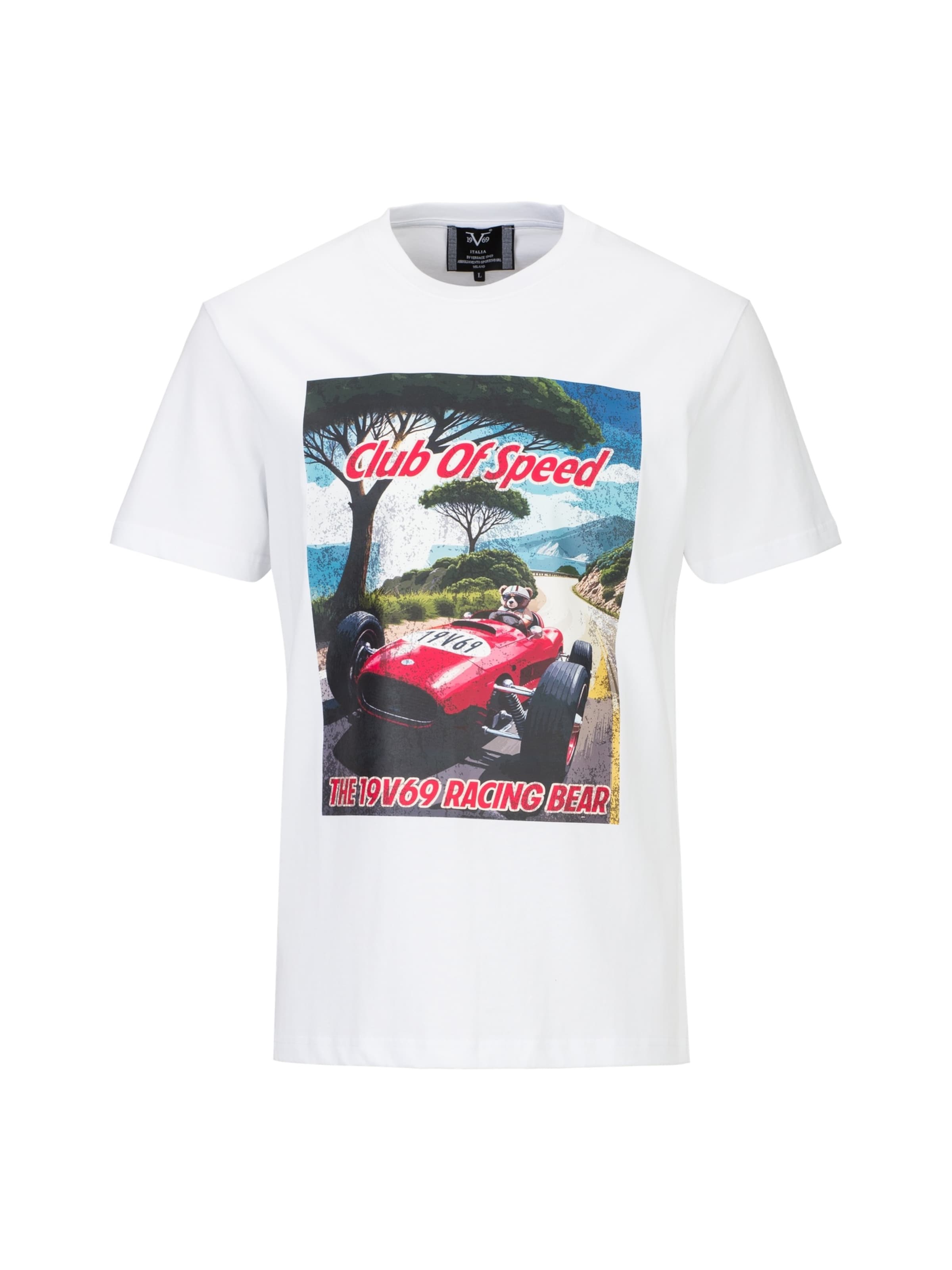 19V69 ITALIA - Camiseta 'Rafael Racing 3' en blanco: frente