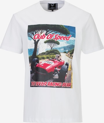 19V69 ITALIA - Camiseta 'Rafael Racing 3' en blanco: frente