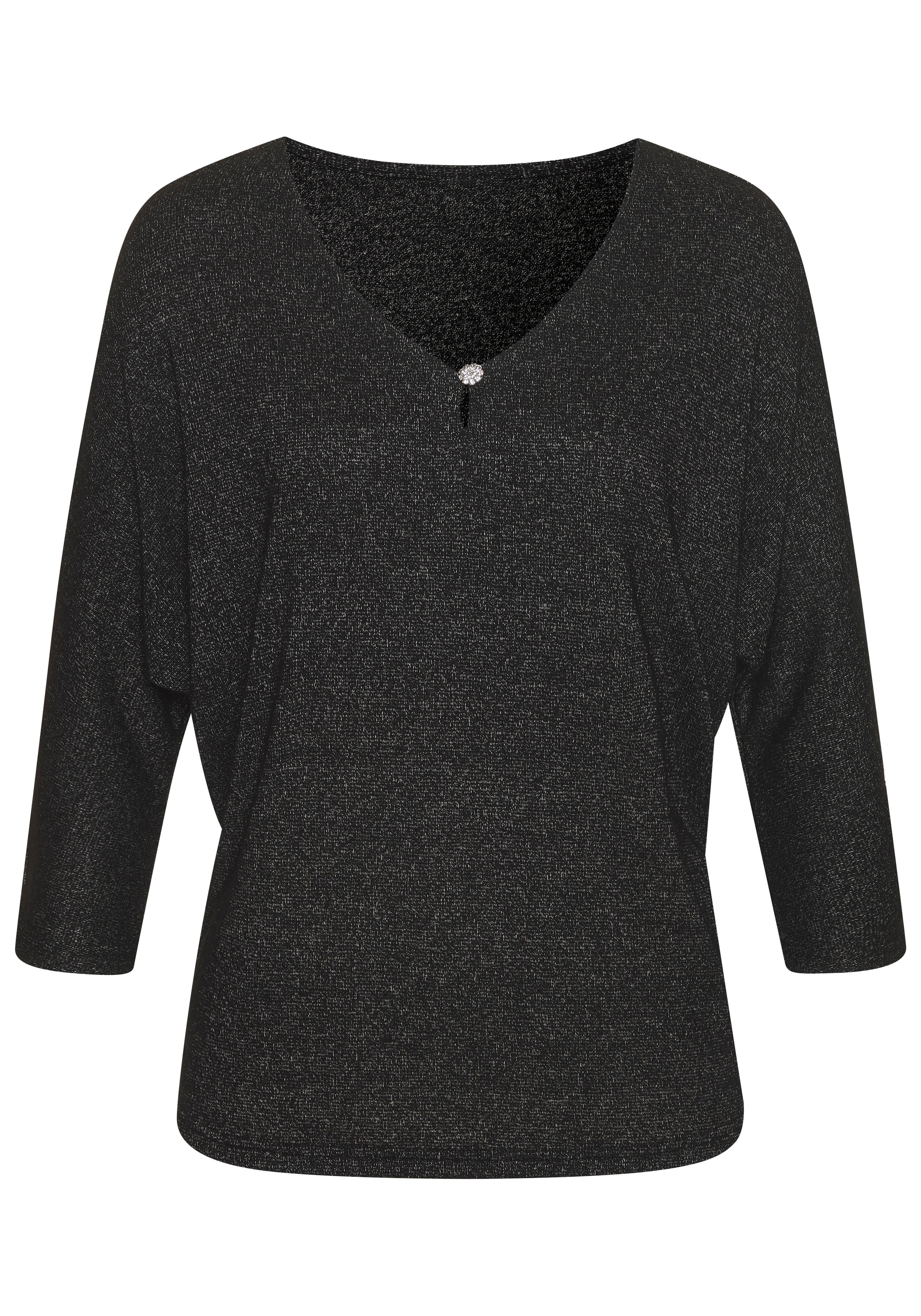 LASCANA Тениска в черно: отпред