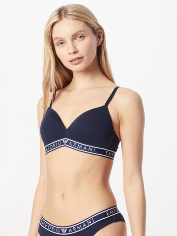 Emporio Armani Triangle Bra in Blue: front