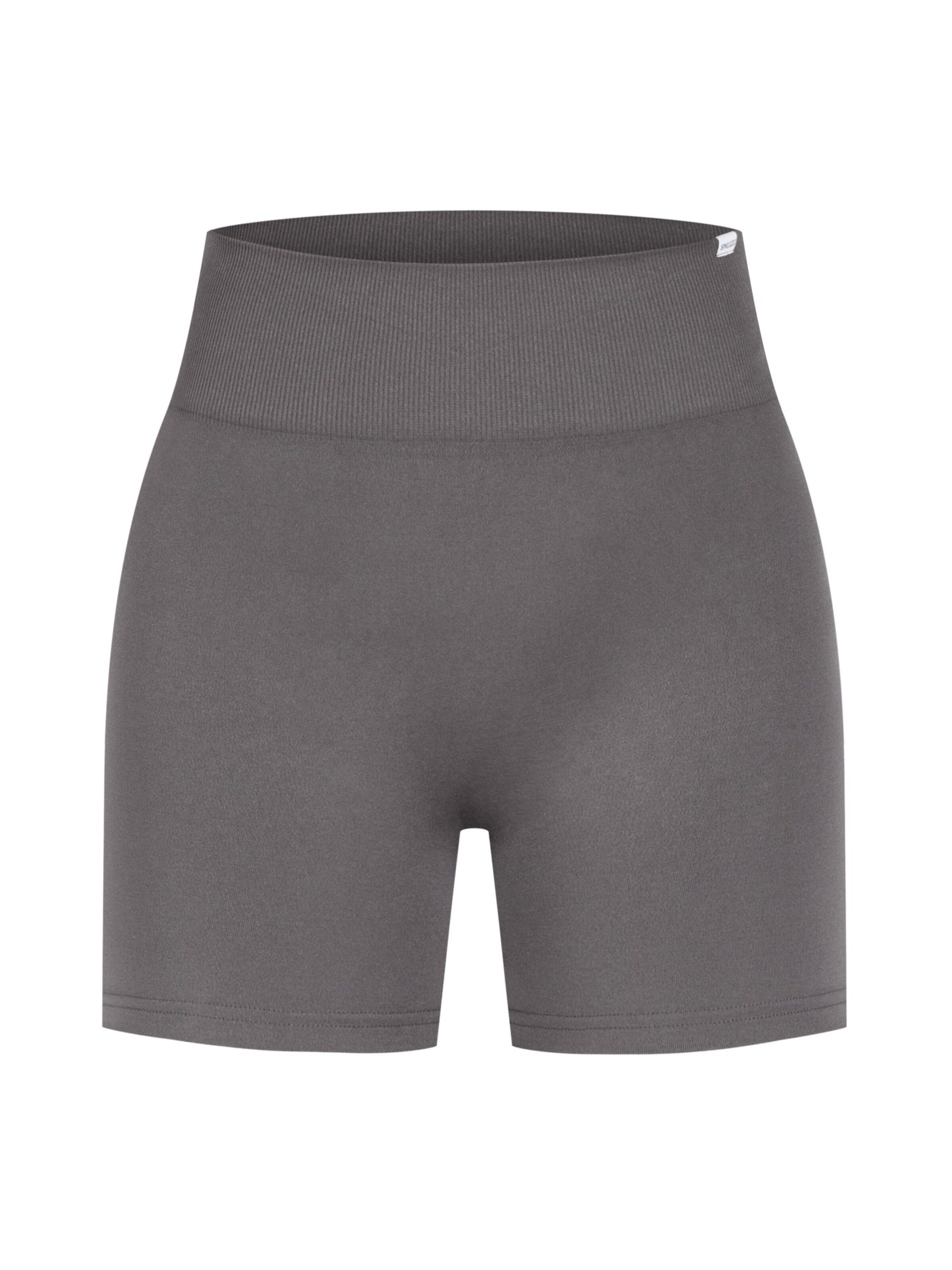 Smilodox Slimfit Amaze Scrunch Seamless Shorts in Grau: Vorderseite