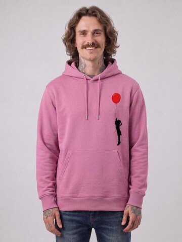 Felpa 'Mädchen Mit Luftballon' di Watapparel in rosa: frontale