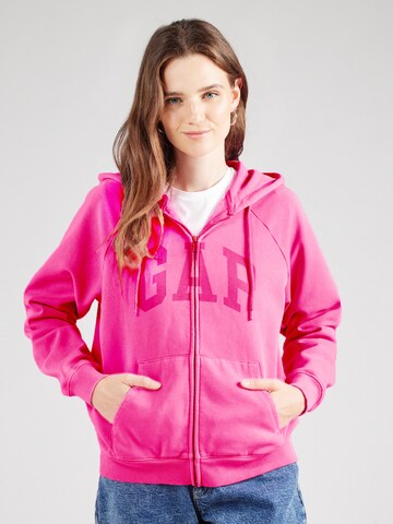 GAP - Sudadera con cremallera en rosa: frente