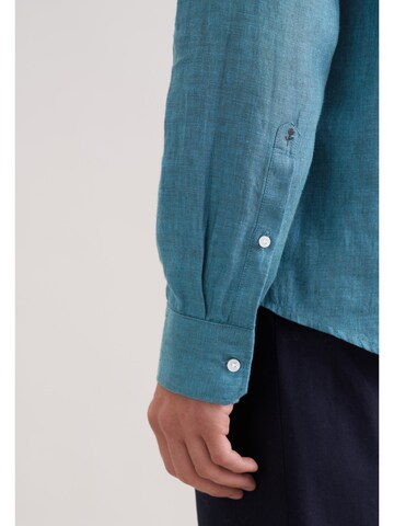 Coupe regular Chemise business 'Smart Linen' SEIDENSTICKER en bleu
