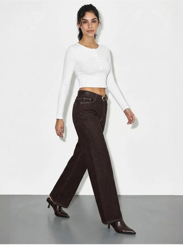Wide Leg Pantalon Bianco Lucci en marron