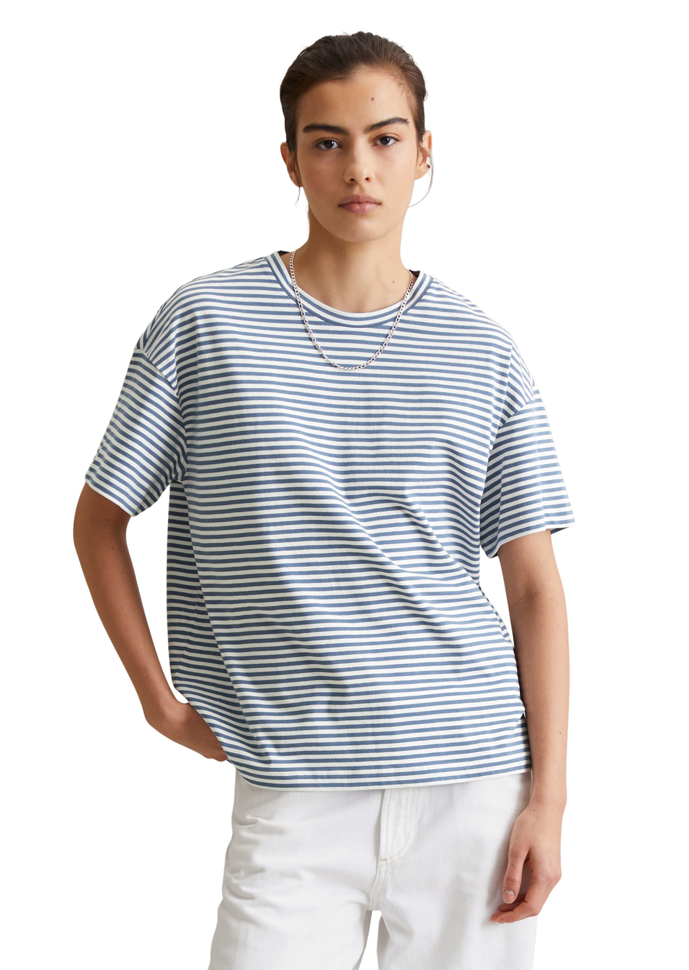 Marc O'Polo Oversized Shirt in Blue: front