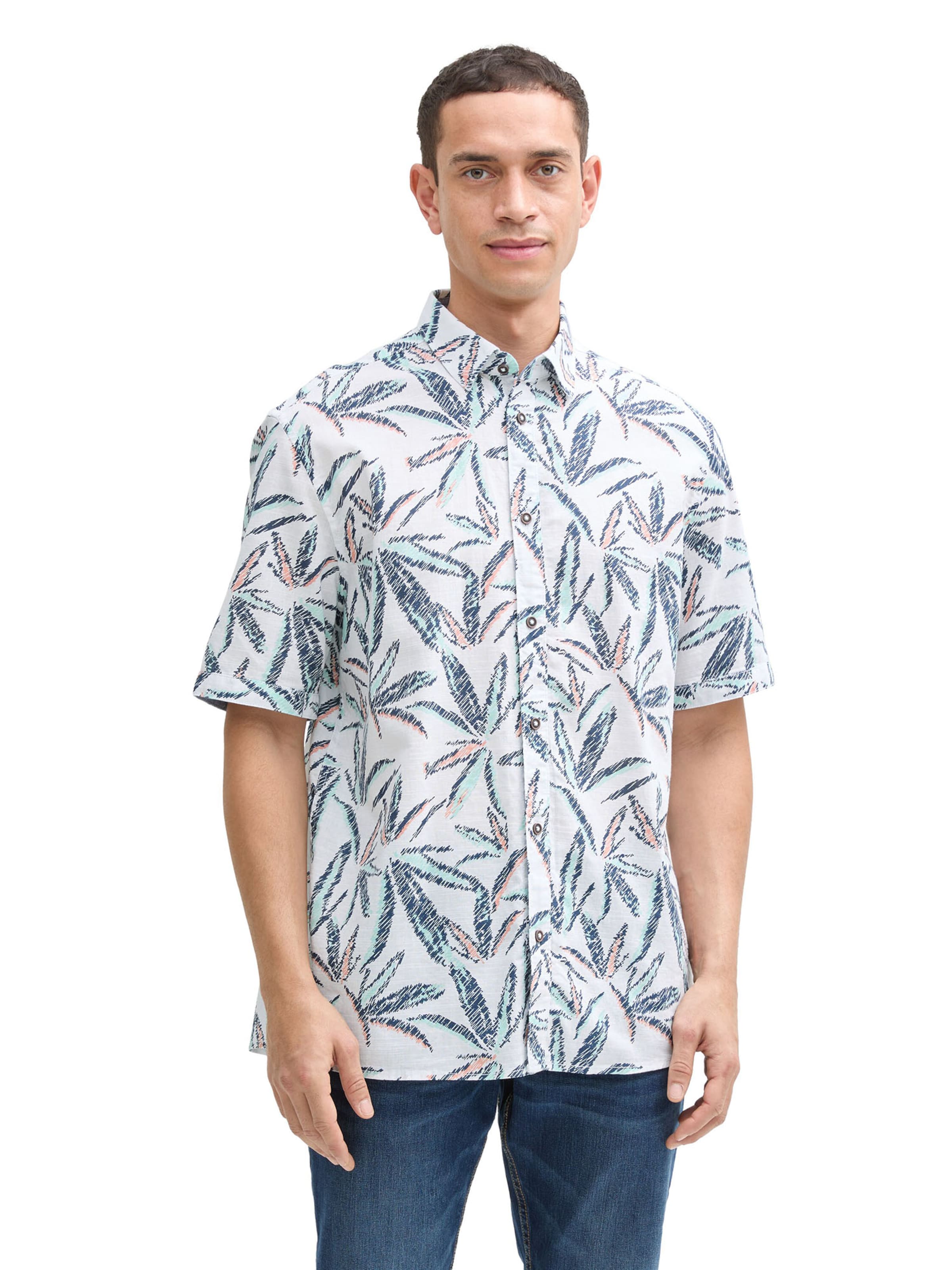 TOM TAILOR Классический крой Рубашка в Белый: спереди