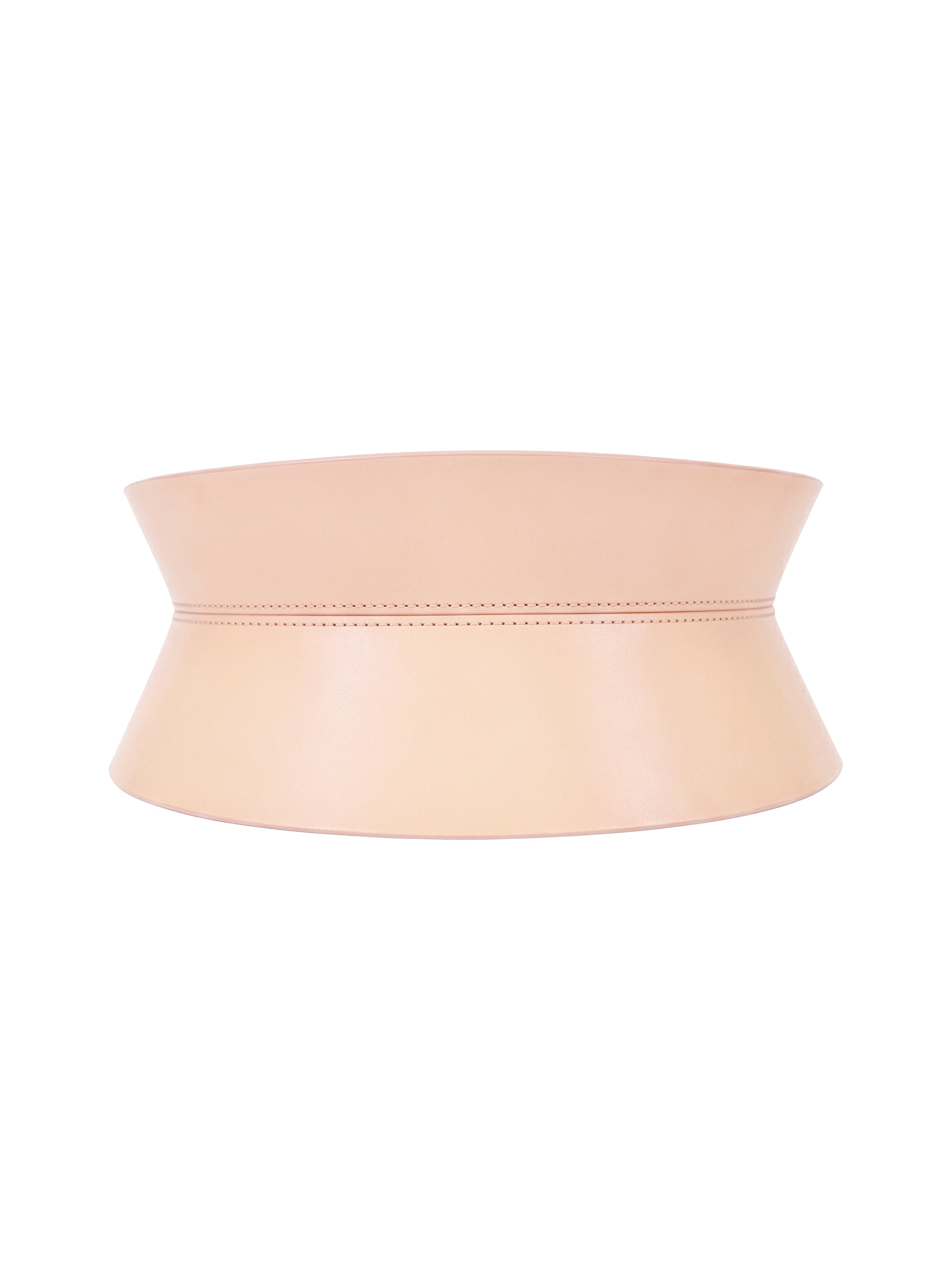 Haute Cuir Riem 'Rounded Hourglass Corset Belt' in Beige: voorkant