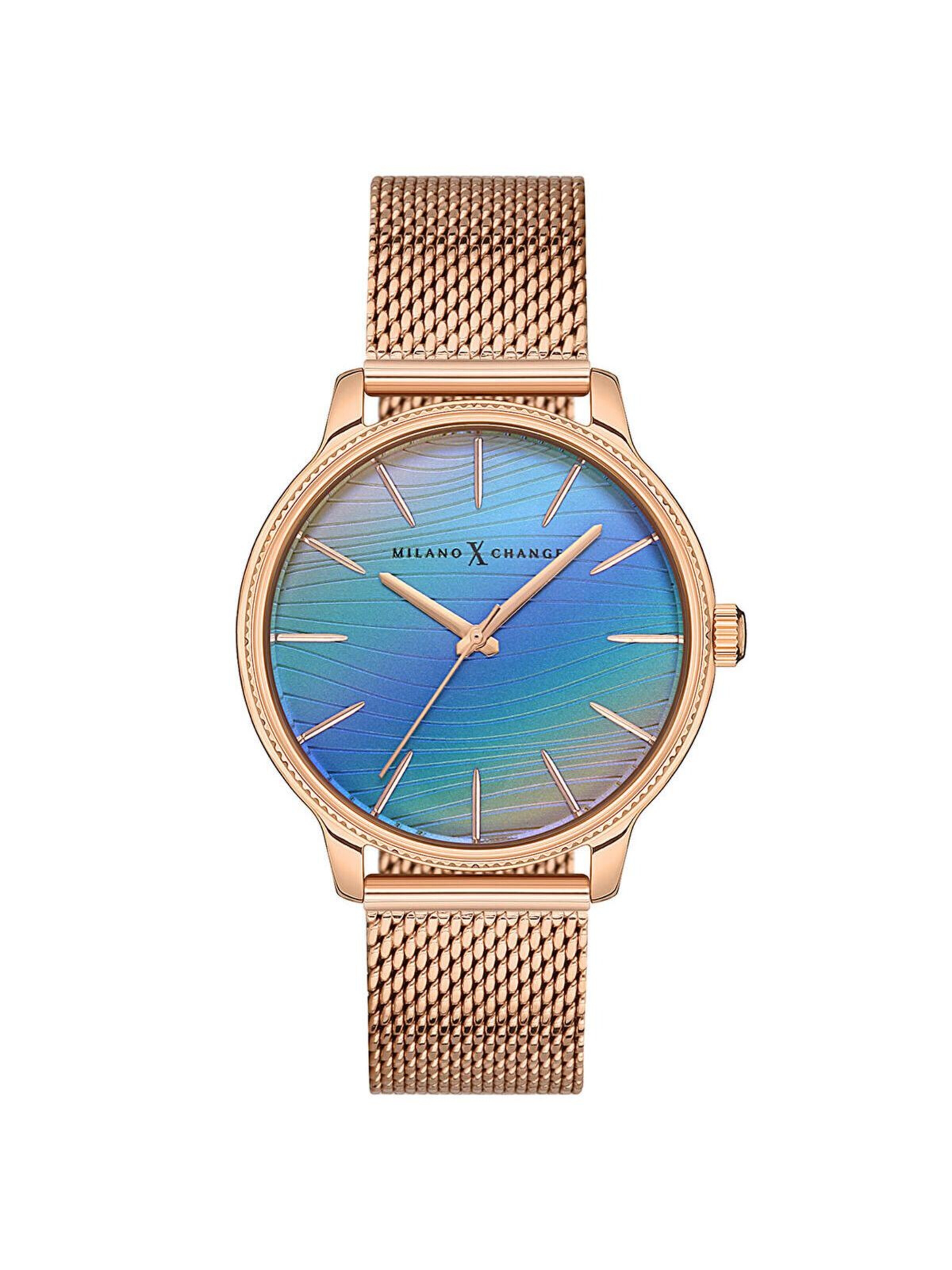 Orologio analogico di Milano X Change in oro: frontale