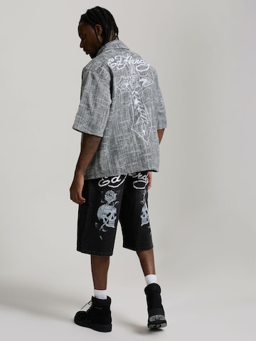 Ed Hardy Loosefit Τζιν 'Skull Rose' σε μαύρο