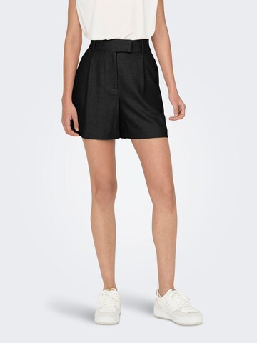 ONLY Loose fit Pleat-Front Pants 'LINDA' in Black: front