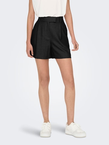 ONLY Loose fit Pleat-Front Pants 'LINDA' in Black: front