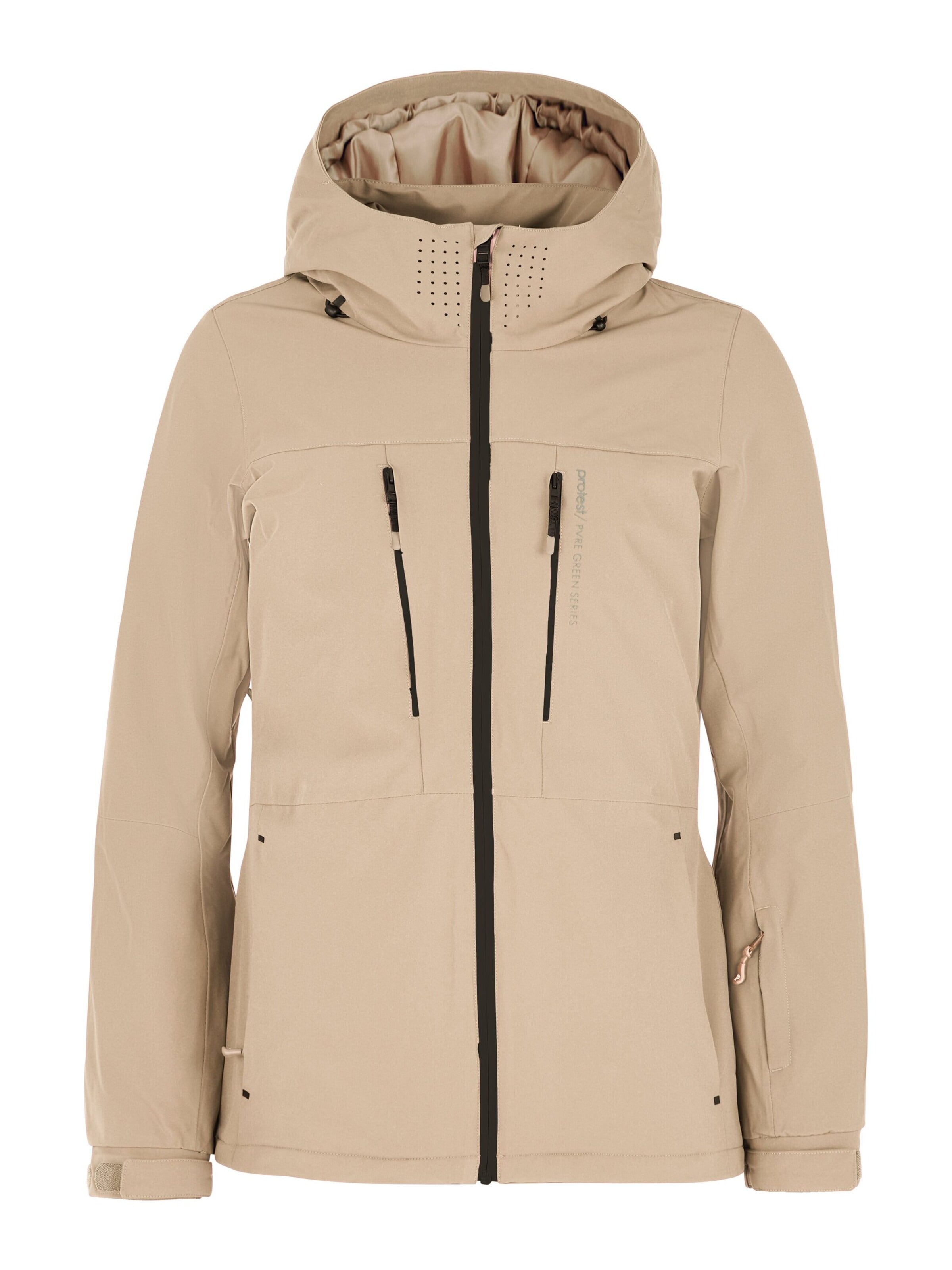 PROTEST Athletic Jacket 'PRTBEVERLY' in Beige: front