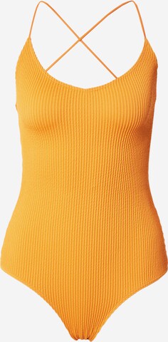 Monki Bralette Swimsuit in Orange: front