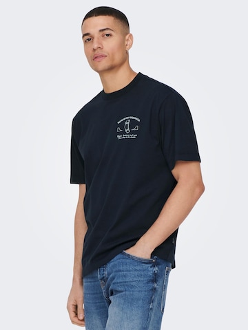 T-Shirt 'Farris Life' Only & Sons en bleu