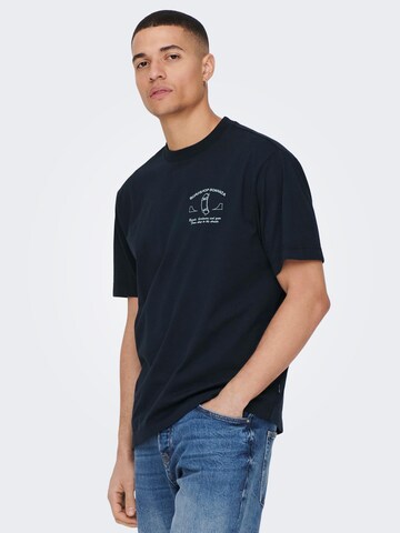 Only & Sons T-Shirt 'Farris Life' in Blau