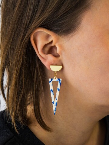 Fräulein Wunder Earrings 'Acetat Agnes' in Blue