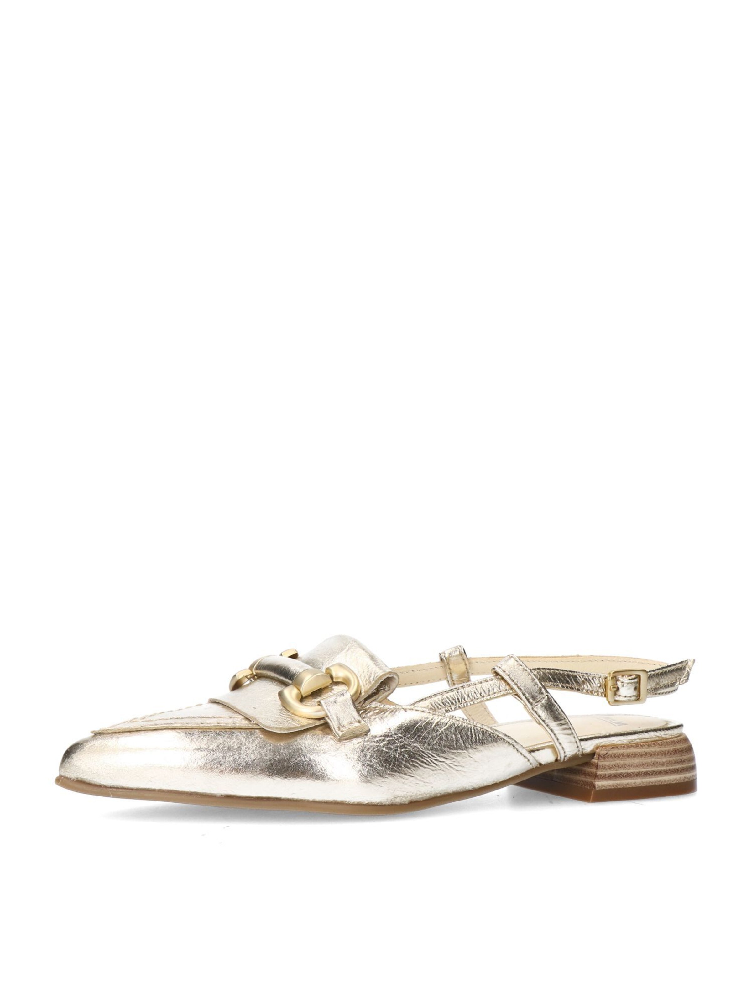 MANFIELD Ballerina met riempjes in Goud: voorkant