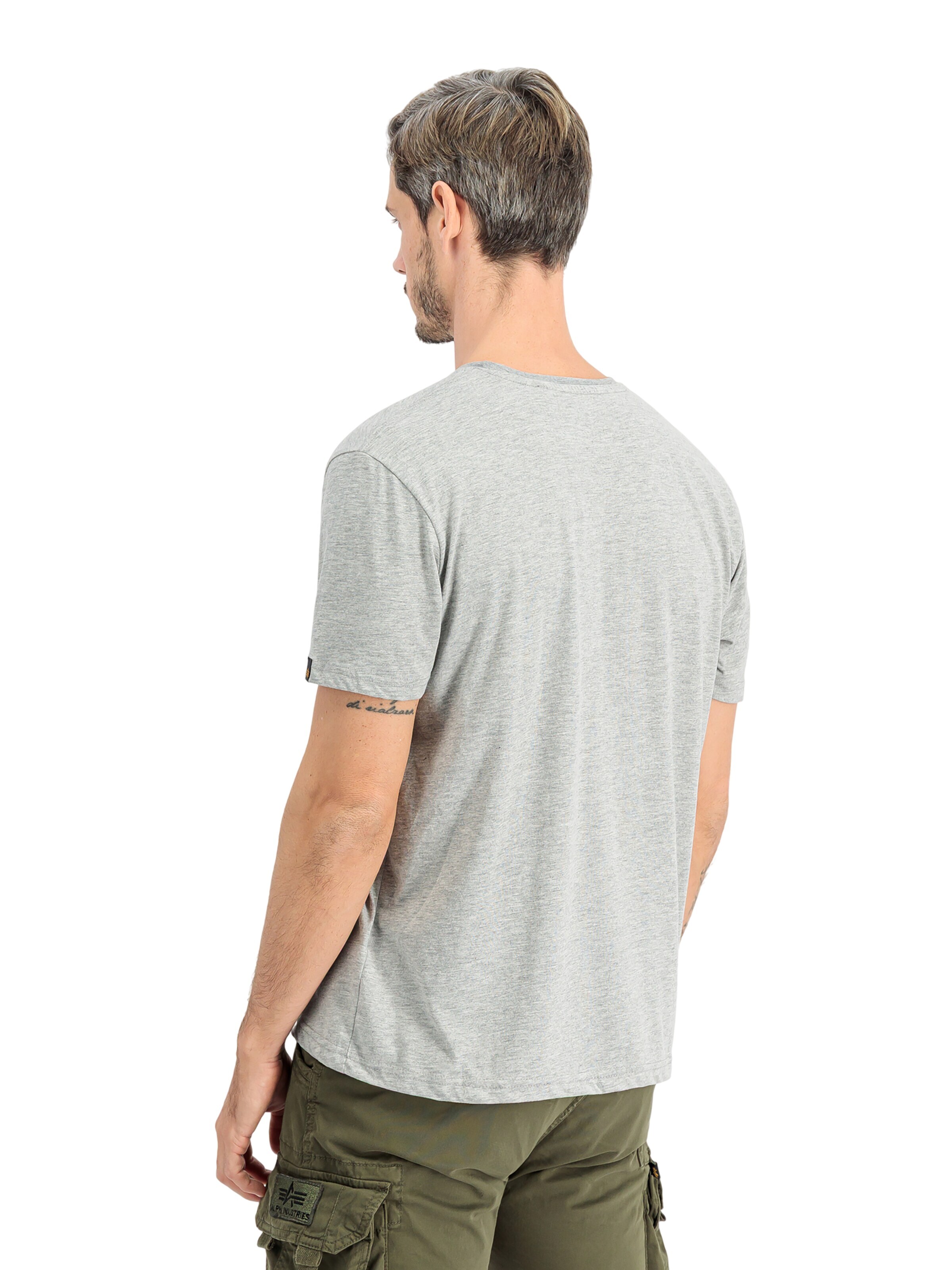 ALPHA INDUSTRIES Regular fit Shirt 'Basic Small Logo' in Grey