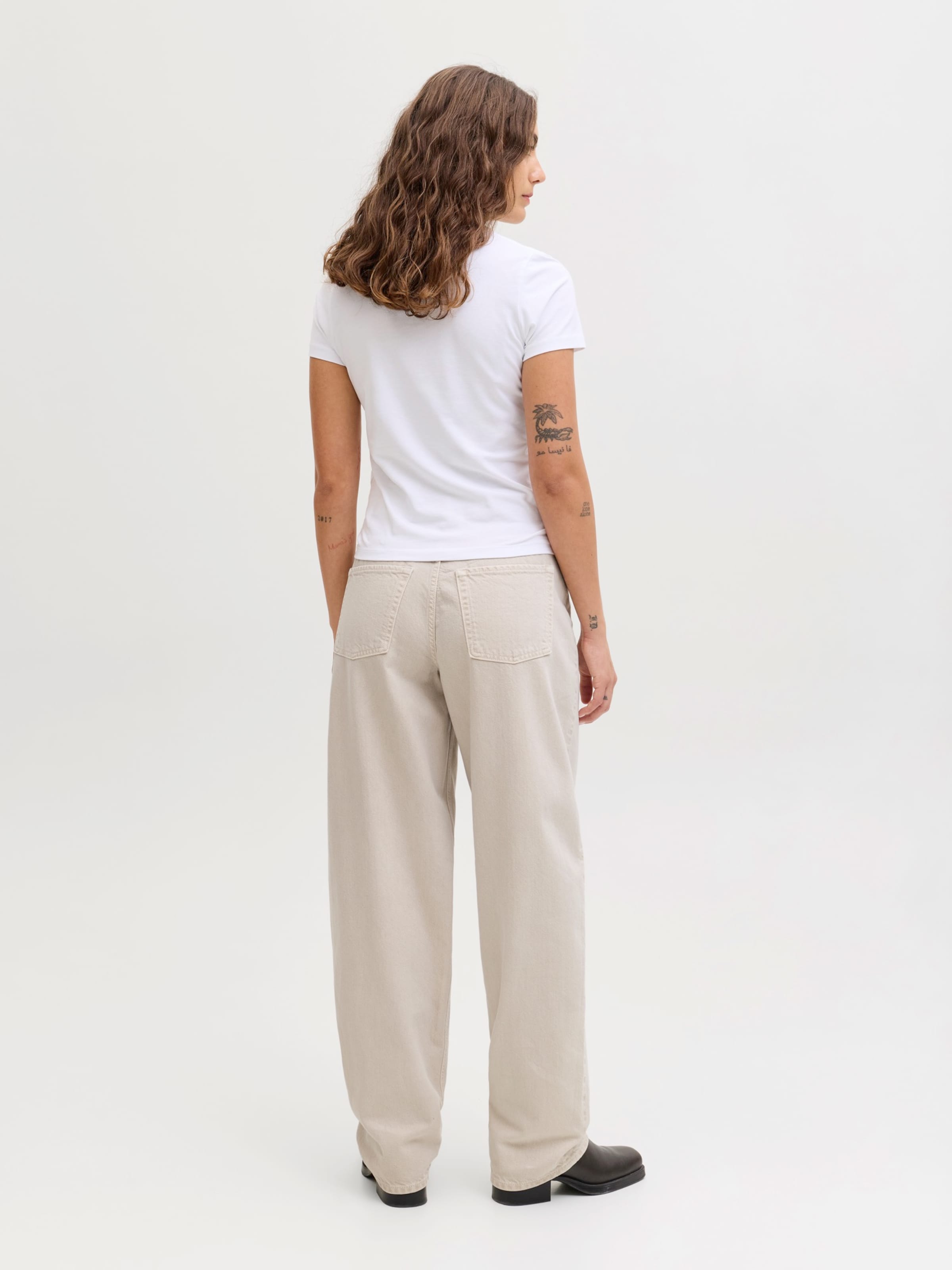 JJXX Baggy Jeans 'JXFuji' in Ecru | ABOUT YOU