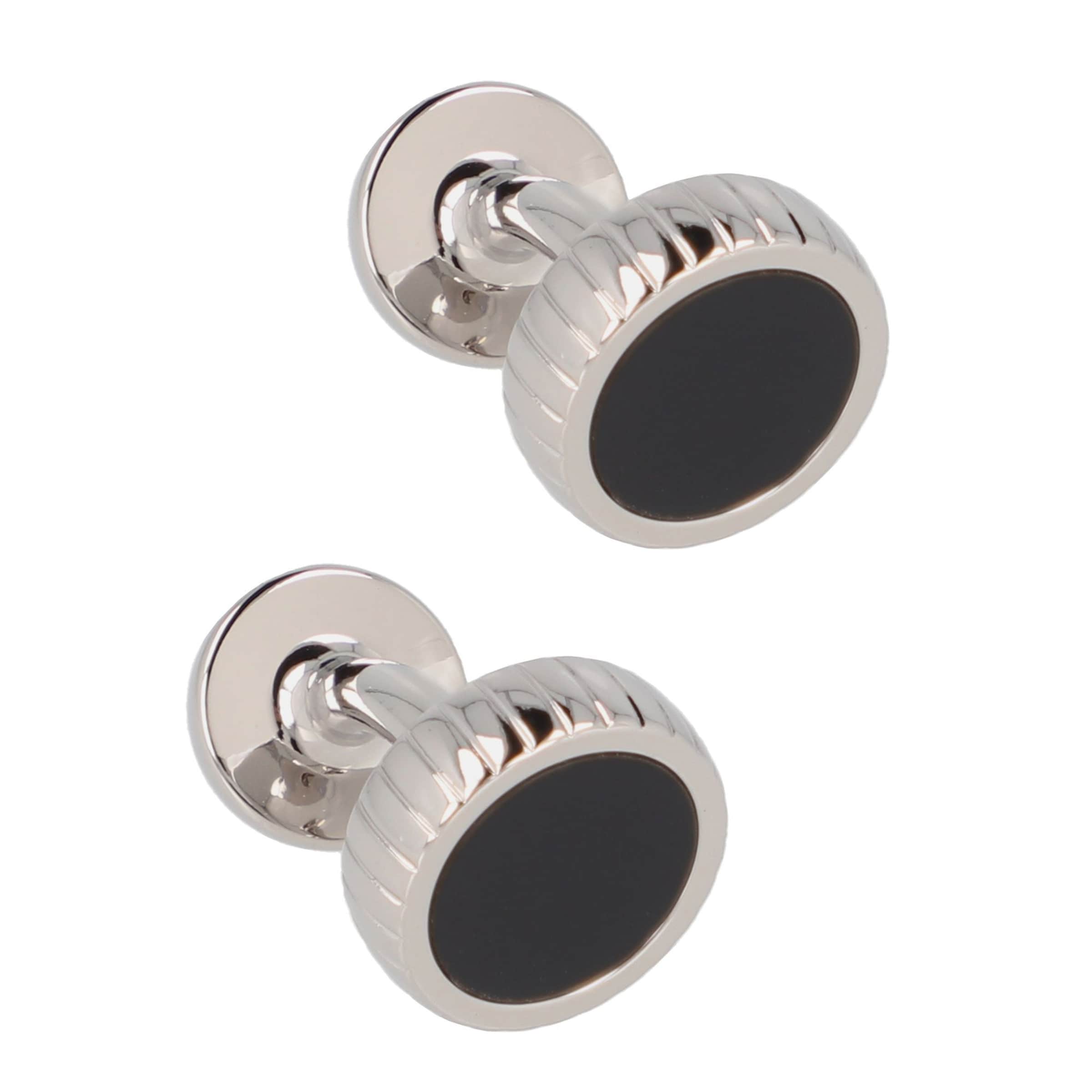 BOSS Manschettenknöpfe in schwarz / silber, Produktansicht