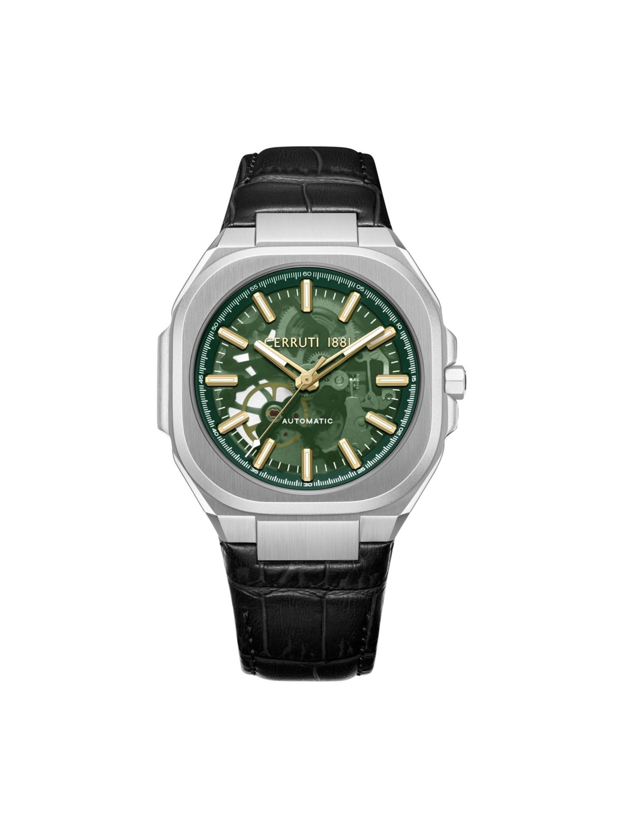 Montre à affichage analogique 'Leadri' CERRUTI 1881 en vert : devant
