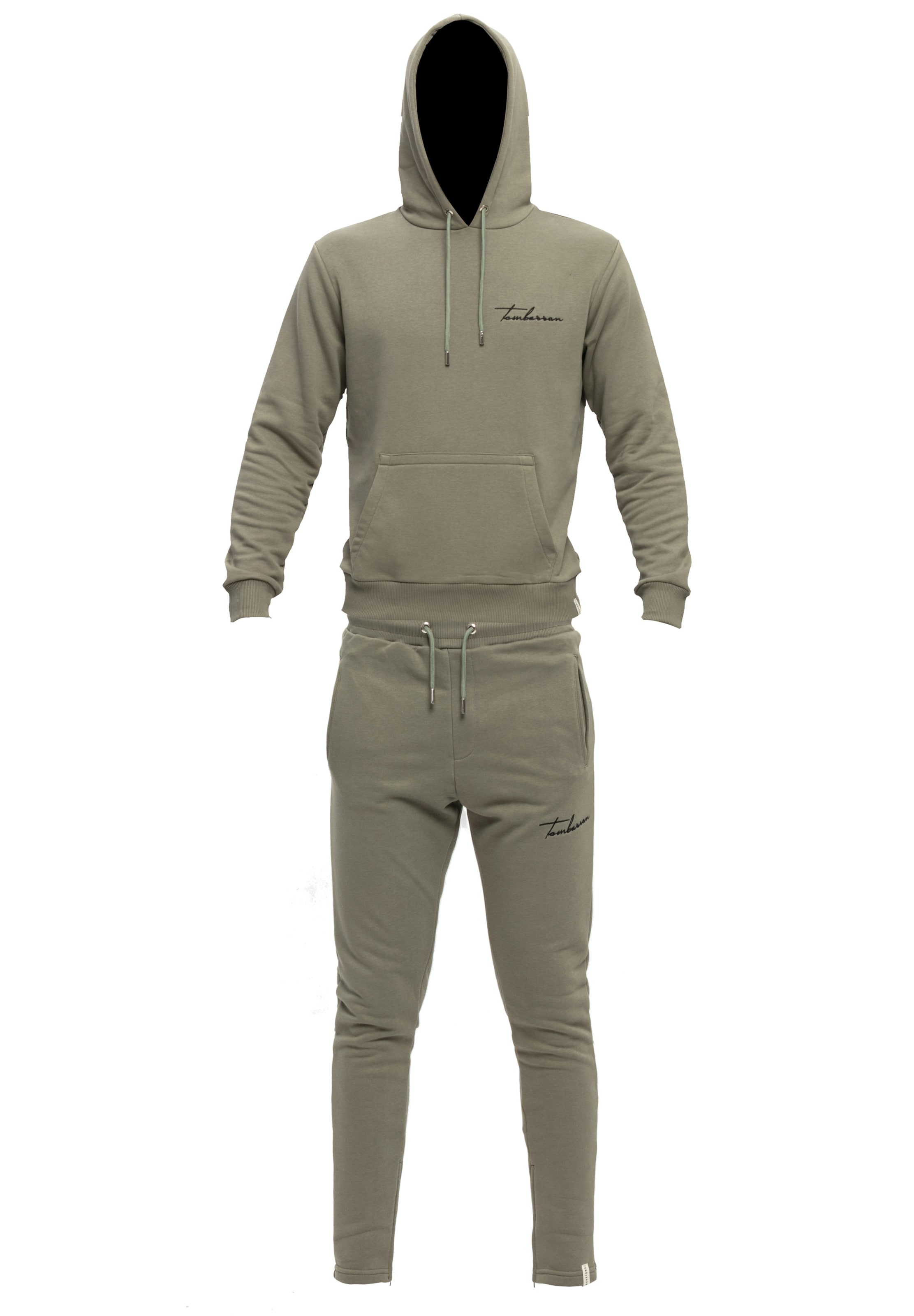 Tom Barron Joggingpak in Groen: voorkant