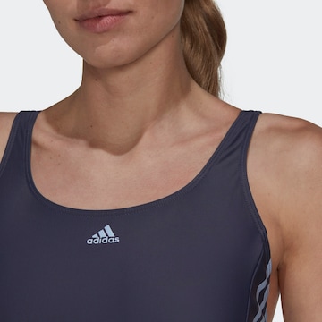 ADIDAS SPORTSWEAR T-Shirt Športne enodelne kopalke 'Mid 3-Stripes' | modra barva