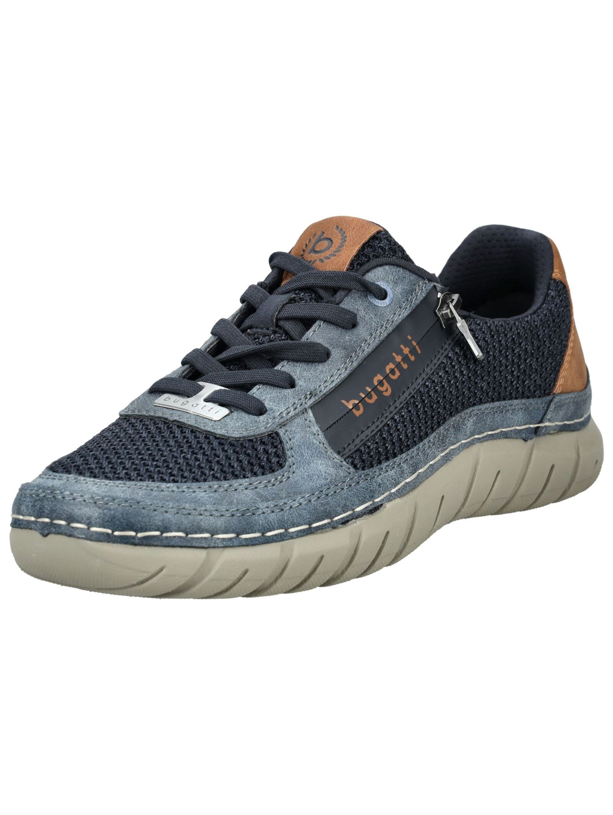 Sneaker bassa di bugatti in blu: frontale