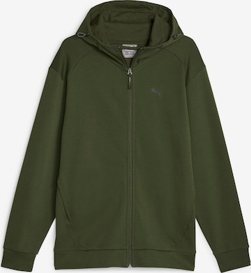 PUMA Sports sweat jacket in Green: front